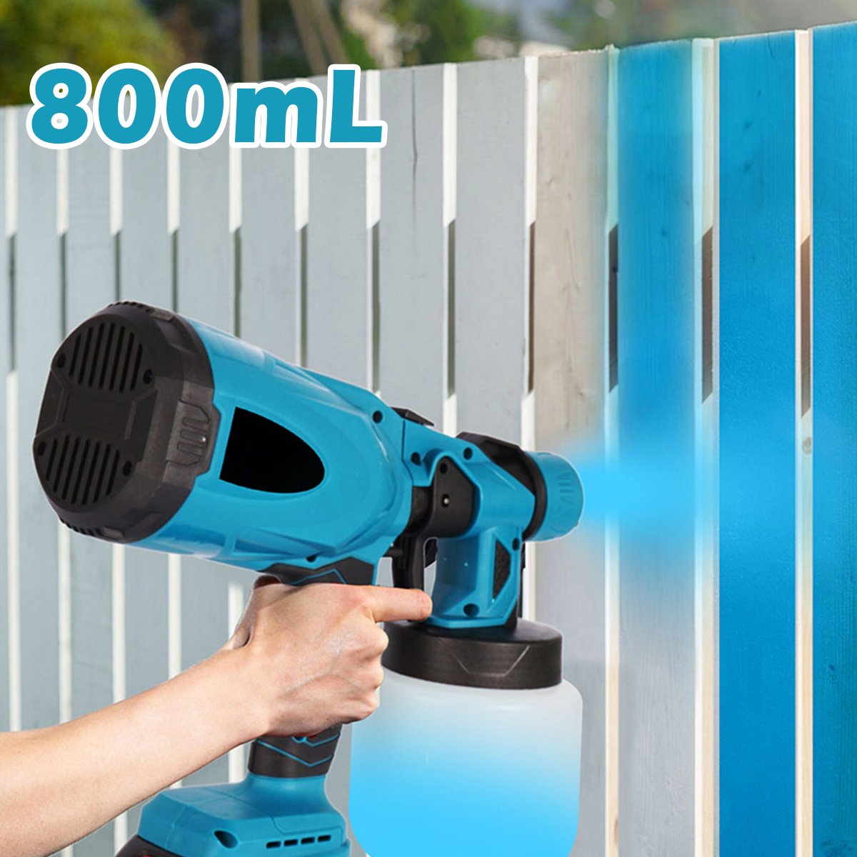 800ML Electric Spray Gun Cordless Paint Sprayer Auto Furniture Coating Airbrush Compatible for Makita 18V Battery Gun Airbrush