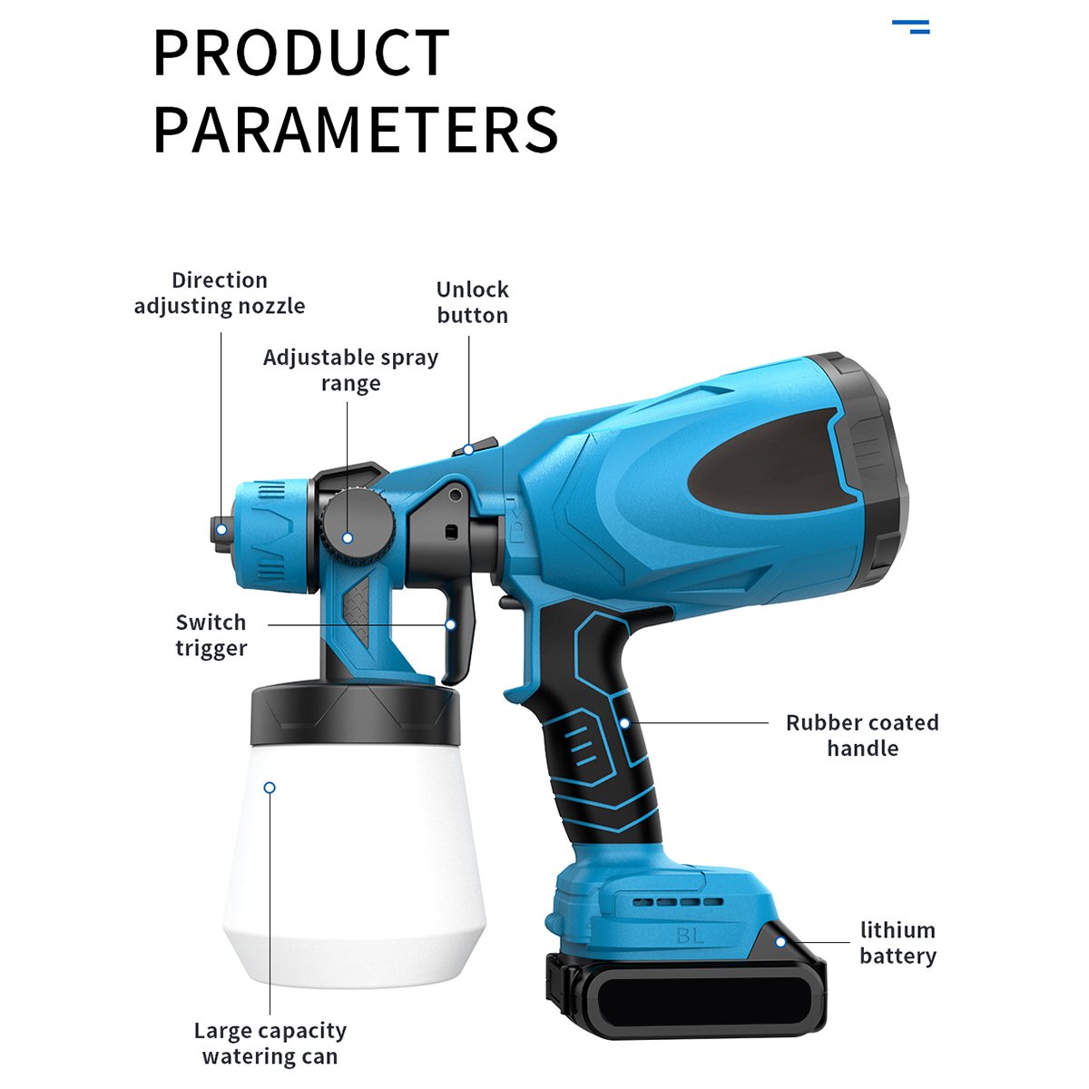 800ML Electric Spray Gun Cordless Paint Sprayer Auto Furniture Coating Airbrush Compatible for Makita 18V Battery Gun Airbrush