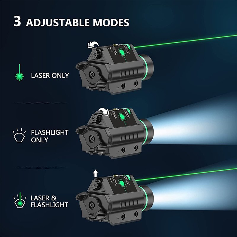 Best Sell 300 Lumen Green Tactical Laser Combo Flash Light Flashlight for Helmet