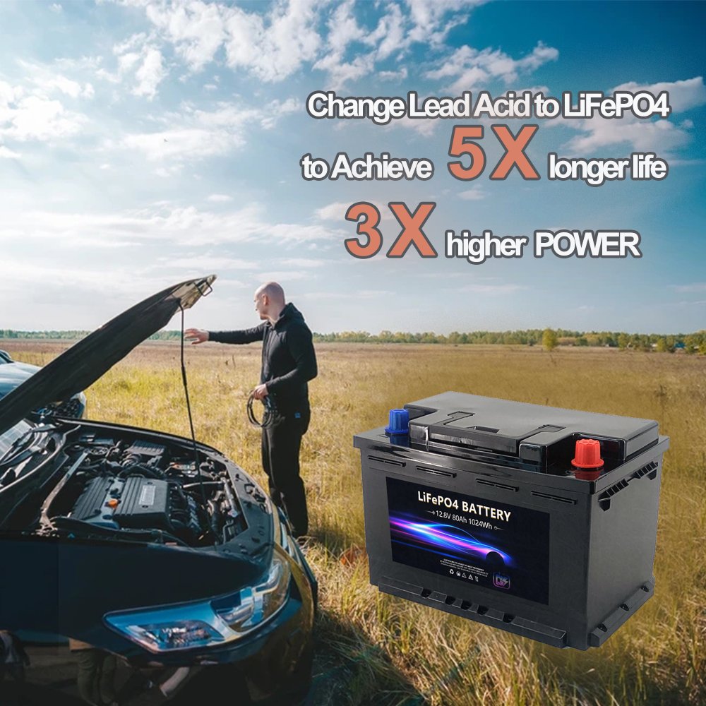 12v 100Ah 1100CCA Auto Starter Battery Lithium Battery for Automobile Starter Motor Car Starting Power Supply Jump Start Battery