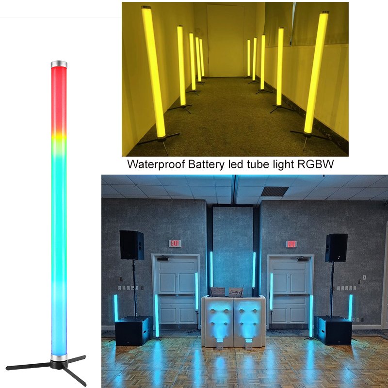 High Film Stage Led Tube Light 16 Pixel Mappable 180Tube Battery Operated Waterproof IP65 RGBW DMX Wireless IR 1Meter Strips