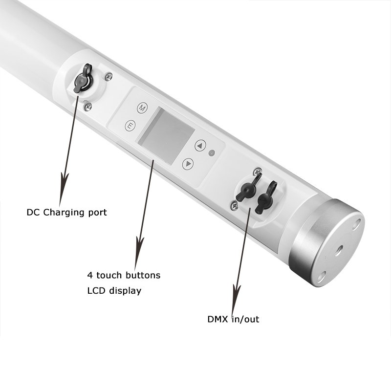 High Film Stage Led Tube Light 16 Pixel Mappable 180Tube Battery Operated Waterproof IP65 RGBW DMX Wireless IR 1Meter Strips