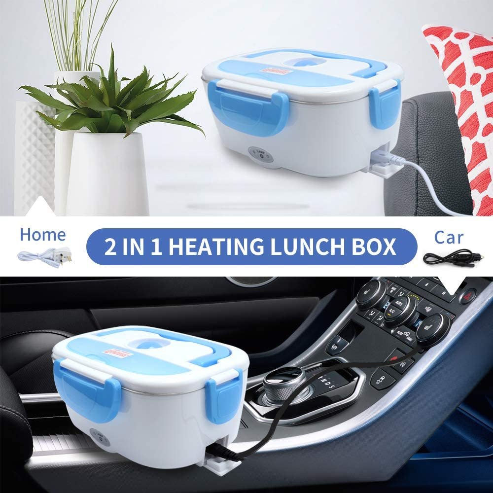 304 Car Heated Electric Lunch Box Food Warmer Heating Mini Electric Lunch Meals Heating Box