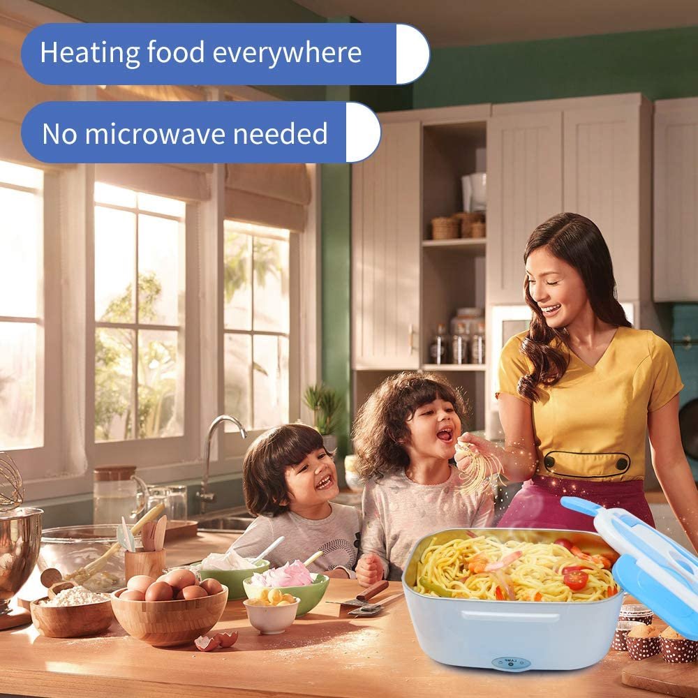 304 Car Heated Electric Lunch Box Food Warmer Heating Mini Electric Lunch Meals Heating Box