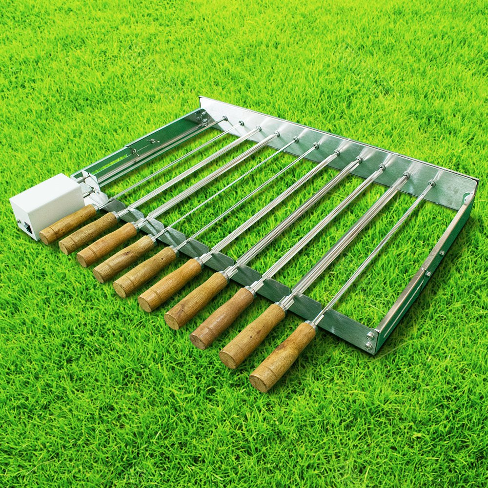 Manufacturer Custom Mangal Shashlik Motorized Brazil Churrasco Triple Auto Skewers Rotisserie Grill BBQ Kit