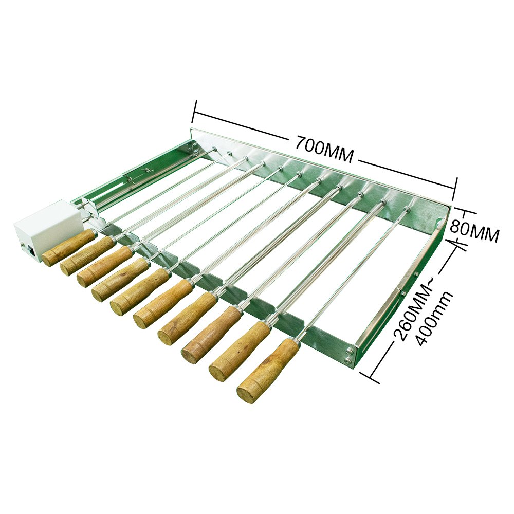 Manufacturer Custom Mangal Shashlik Motorized Brazil Churrasco Triple Auto Skewers Rotisserie Grill BBQ Kit