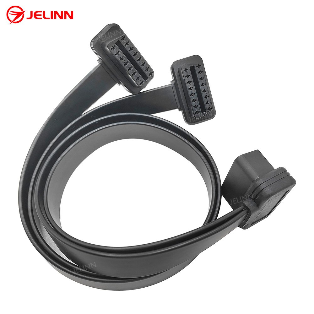 OBD2 OBDII Male to Female Flat Splitter Y Cable Wires