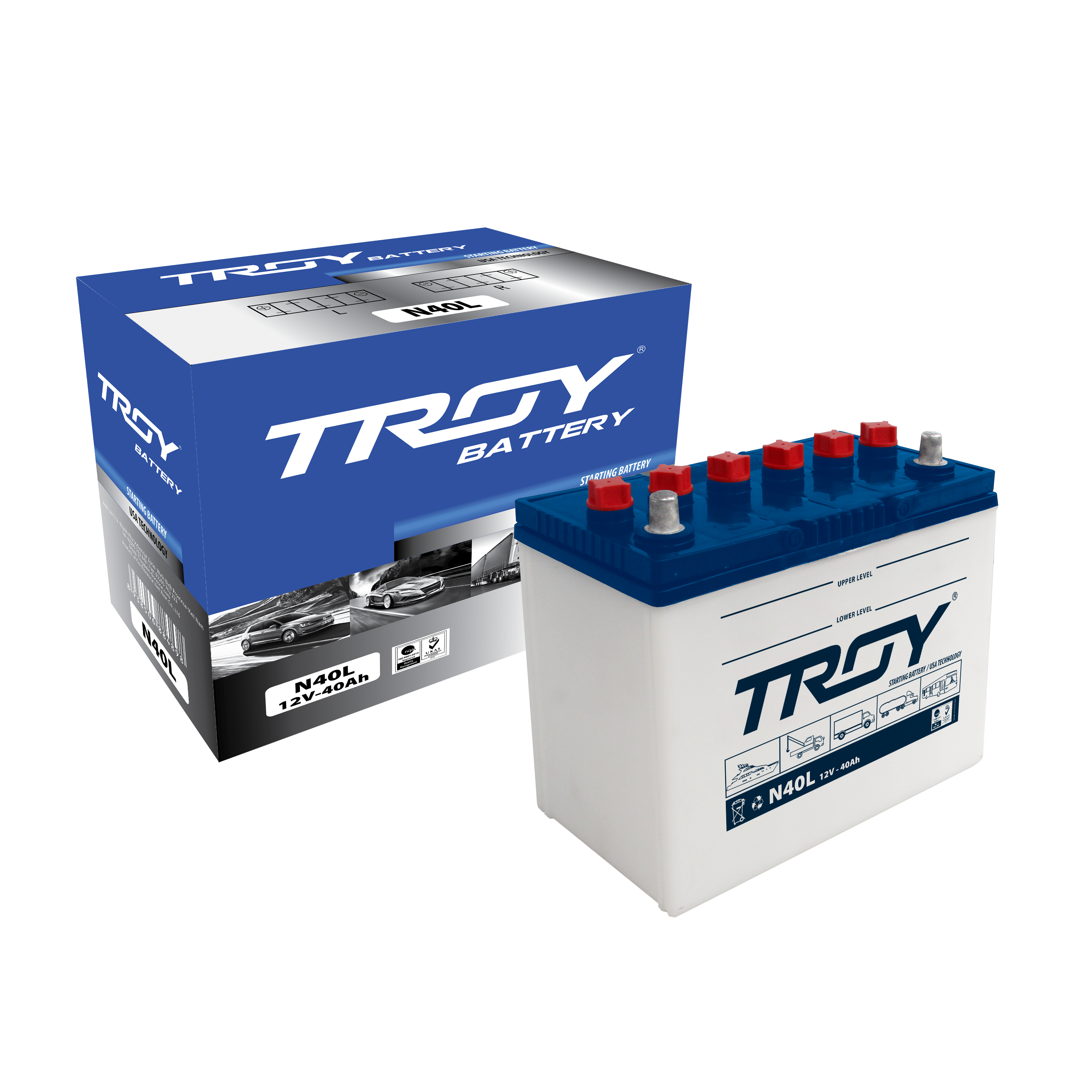 FACTORY PRICE DRIED BATTERY N40 R/L 40AH Battery for Car and Truck Made in Vietnam Strong Current