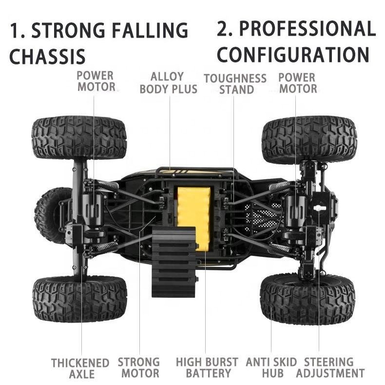 AiJH 2.4G 50CM Big Rc Car 4WD High Speed Metal Truck Rc Auto 1:8 Rock Crawler Remote Control Climbing RC Car
