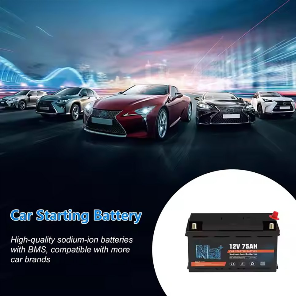 Hot Sales 12V 24V 48V Auto Batteries Na Iorn System 50Ah 75Ah 100Ah Natrium Power Sodium Ion Car Starter Battery