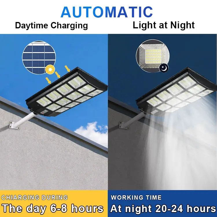 1200W 1500W 2000W Solar Street Lamp Ultra-high Power Outdoor ABS PC Large Capacity Battery All in One Solar LED Street Light