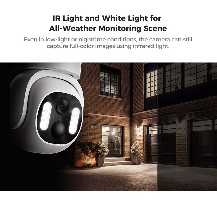 Arpha K16 Tuya APP Dual Lens Outdoor 2MP Motion Detection Battery Camera Low Power 2K Wifi Pan-Tilt PTZ Camera