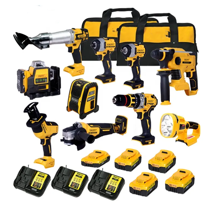 ZY Electrical Power Combo Kit Cordless Herramientas Drill Machine Set Other Hand Wrench Tool Box Set Tools Kit Tool Sets