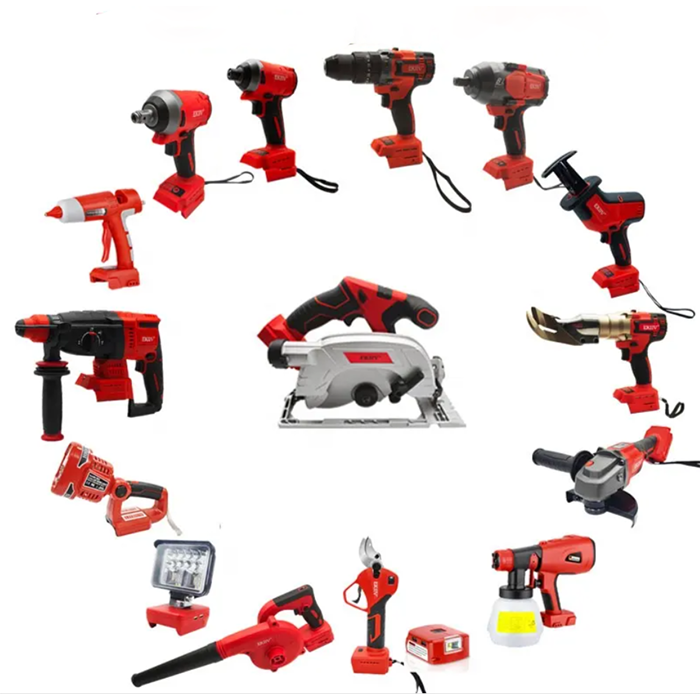 ZY Electrical Power Combo Kit Cordless Herramientas Drill Machine Set Other Hand Wrench Tool Box Set Tools Kit Tool Sets