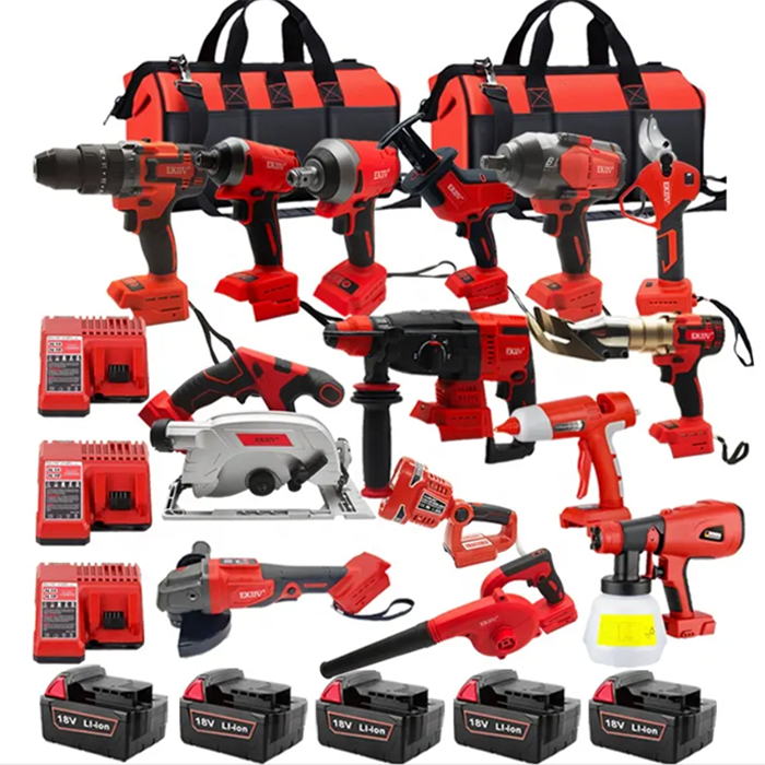 ZY Electrical Power Combo Kit Cordless Herramientas Drill Machine Set Other Hand Wrench Tool Box Set Tools Kit Tool Sets