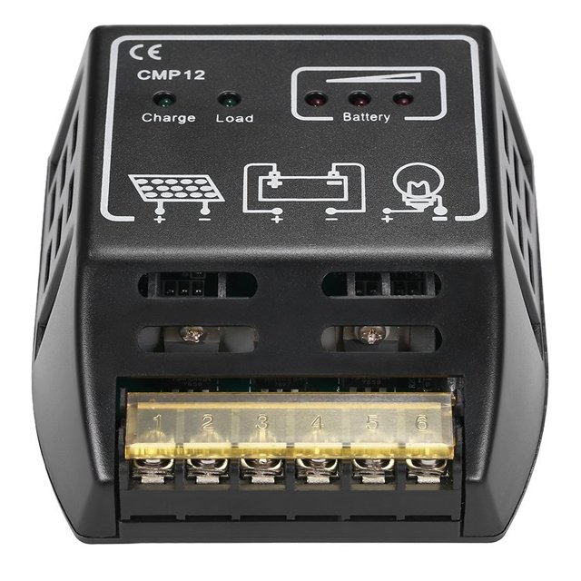 CMP12 10A Solar Charge Controller 12/24V Solar Panel Battery Charger Controller Auto Work Solar Batteries Charge Discharge