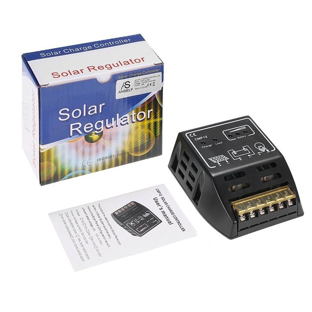 CMP12 10A Solar Charge Controller 12/24V Solar Panel Battery Charger Controller Auto Work Solar Batteries Charge Discharge