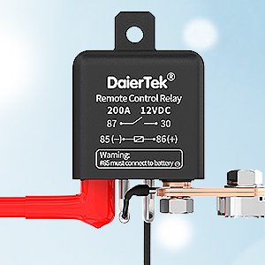 Remote Battery Disconnect Switch 12V 200A Car Kill Switch Anti-Theft with Two Wireless Remote Control Relay Fobs