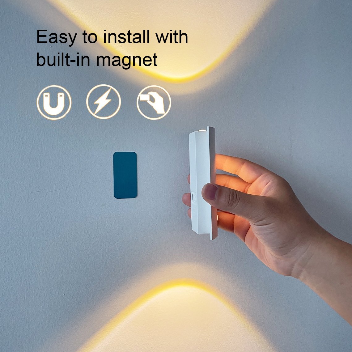 Modern Indoor Lighting up Down 3 Color Dimmable 5v Usb Rechargeable Kitchen Cabinet Closet Wardrobe Led Motion Sensor Light