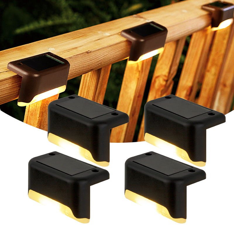 High Quality IP44 ABS Solar Panel Deck Light Battery Powered Waterproof 1 LED DC 1.2V Light for Outdoor Staircase & Garden