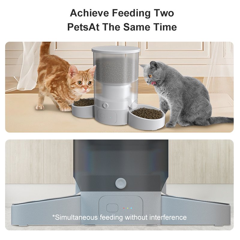 Auto Wifi Tuya Smart Pet Feeder Dog Cat Food Dispenser Stainless Steel Double Food Bowl