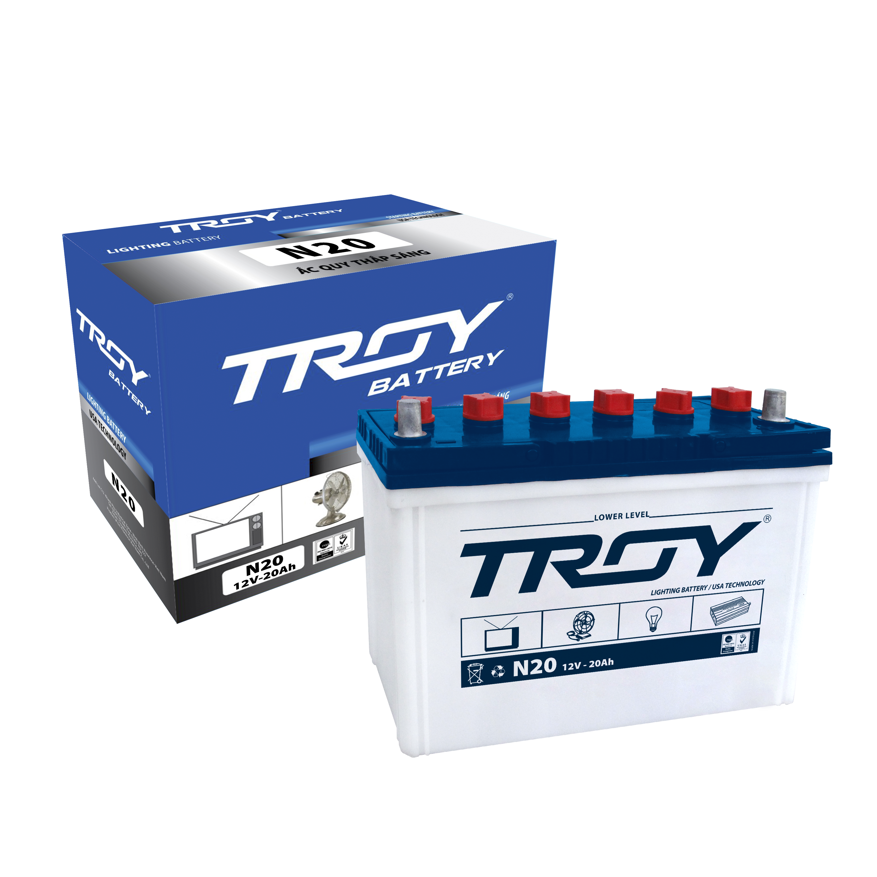 FACTORY PRICE DRIED BATTERY N20 12V 20AH Battery for Car and Truck VIETNAMESE WHOLESALE