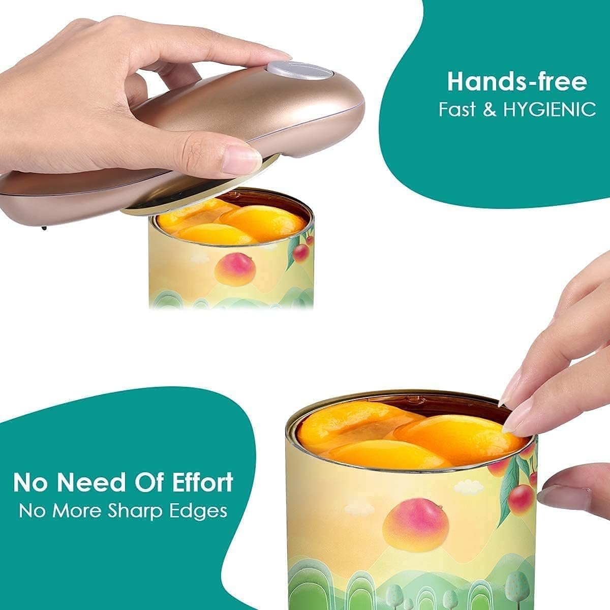 Custom Hands Free Food-Safe Battery Operated Electric Can Openers With Logo Wholesale Automatic Electric Can Opener