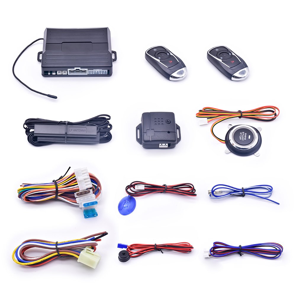 PKE One-Way Remote Start Alarm System with App Control Push Button Start