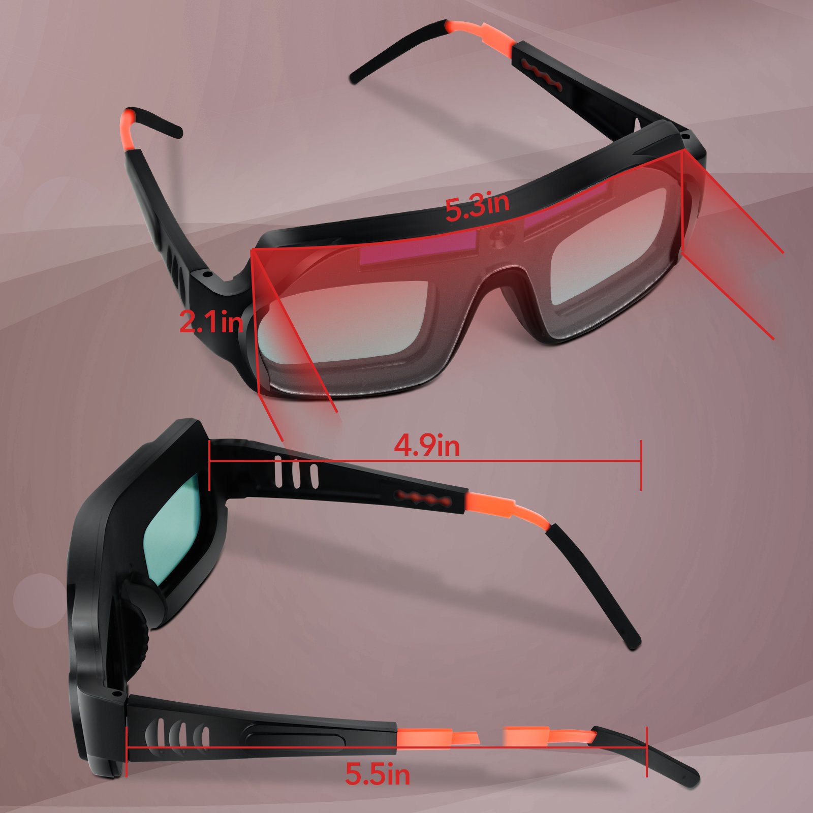 TRQ Factory Wholesale Price Auto Darkening Welding Goggles with Solar Panel Welding Glasses