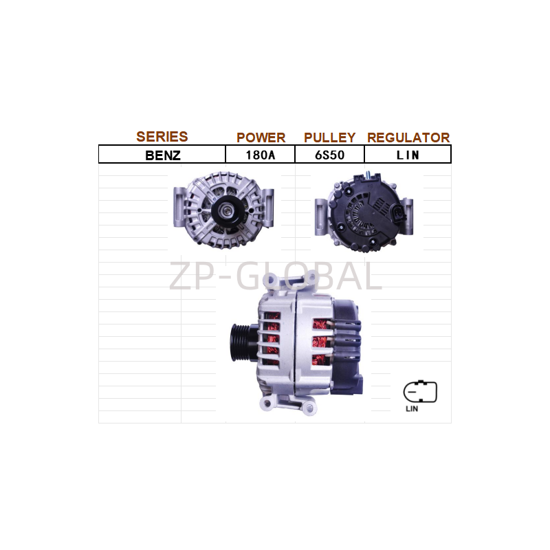 Low Rpm High Output Alternator for Car A0009060500 for Mercedes Benz C280 C300