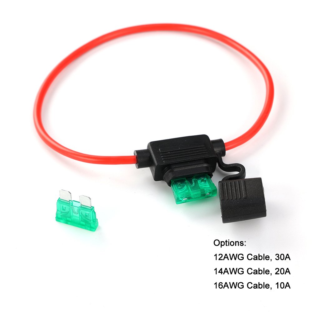 12 16AWG Inline MTA Automotive Waterproof Medium Car Marine Battery Fuse Holder 10 25 30A ATC ATO Blade Fuse Cable Sock Socket