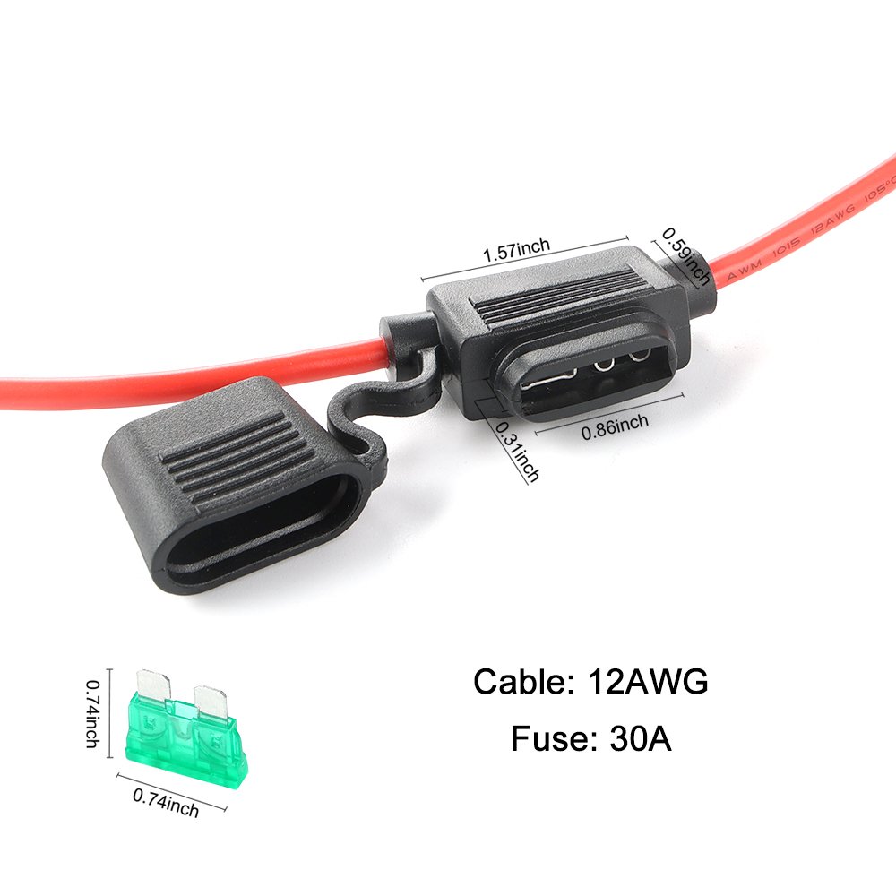 12 16AWG Inline MTA Automotive Waterproof Medium Car Marine Battery Fuse Holder 10 25 30A ATC ATO Blade Fuse Cable Sock Socket
