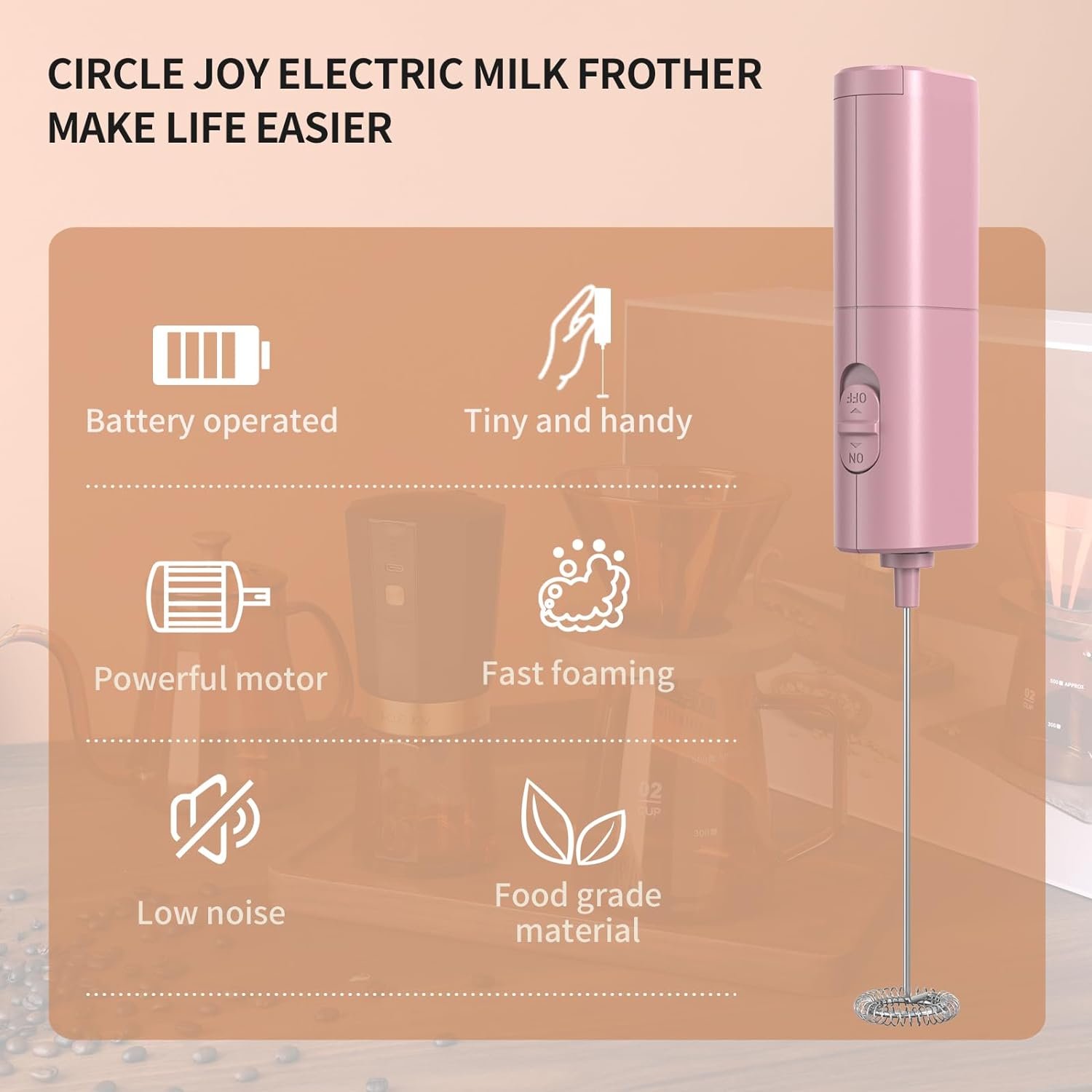 Battery Automatic Milk Foamer Custom Milk Frother Handheld Coffee Frother Coffee Mixer Frother for Coffee