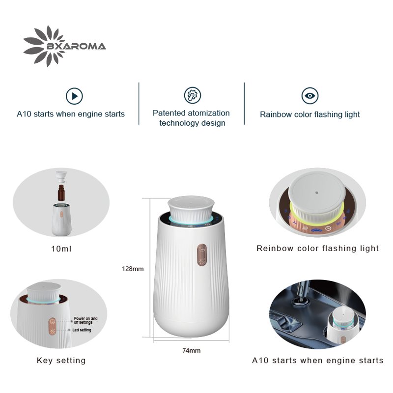 Intelligent Timing Air Freshener for Cars Custom Scent Diffuser Essential Oil Portable Plastic Battery-Powered Aroma Machine