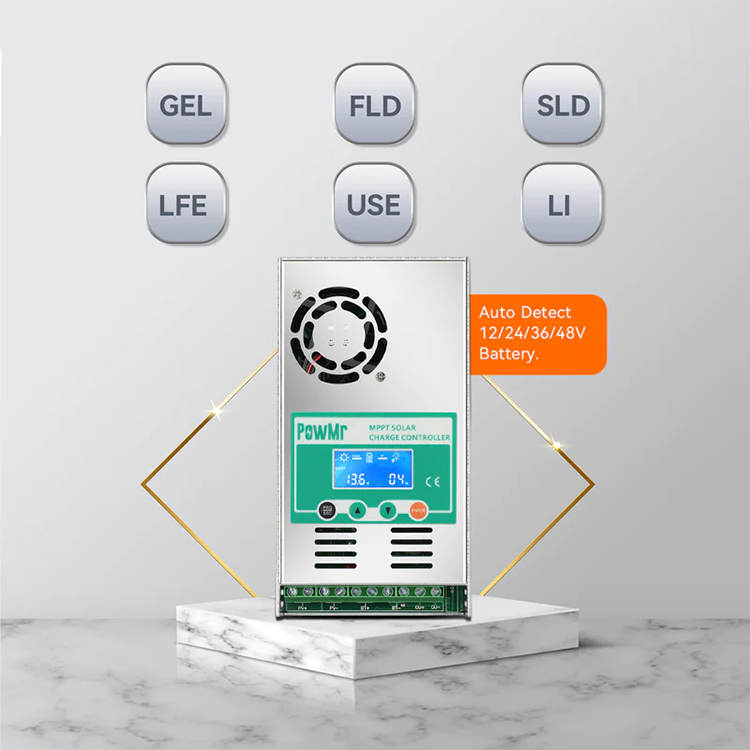 Powmr Hot Selling 60A 12V 24V 36V 48V Solar PV Panel Solar Battery MPPT Solar Charge Controller for Solar System