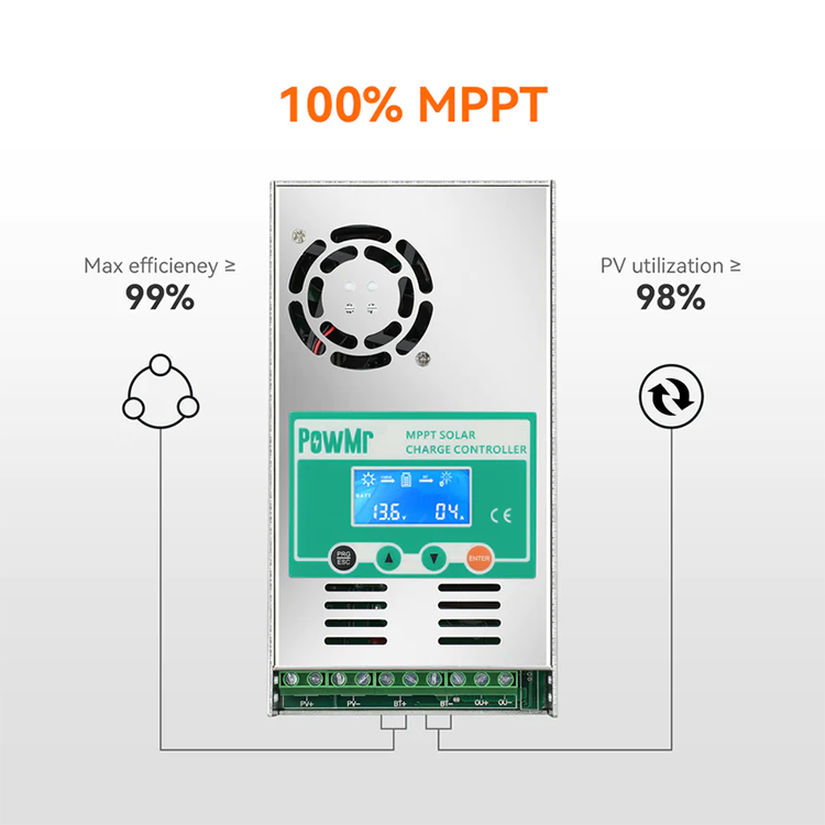 Powmr Hot Selling 60A 12V 24V 36V 48V Solar PV Panel Solar Battery MPPT Solar Charge Controller for Solar System