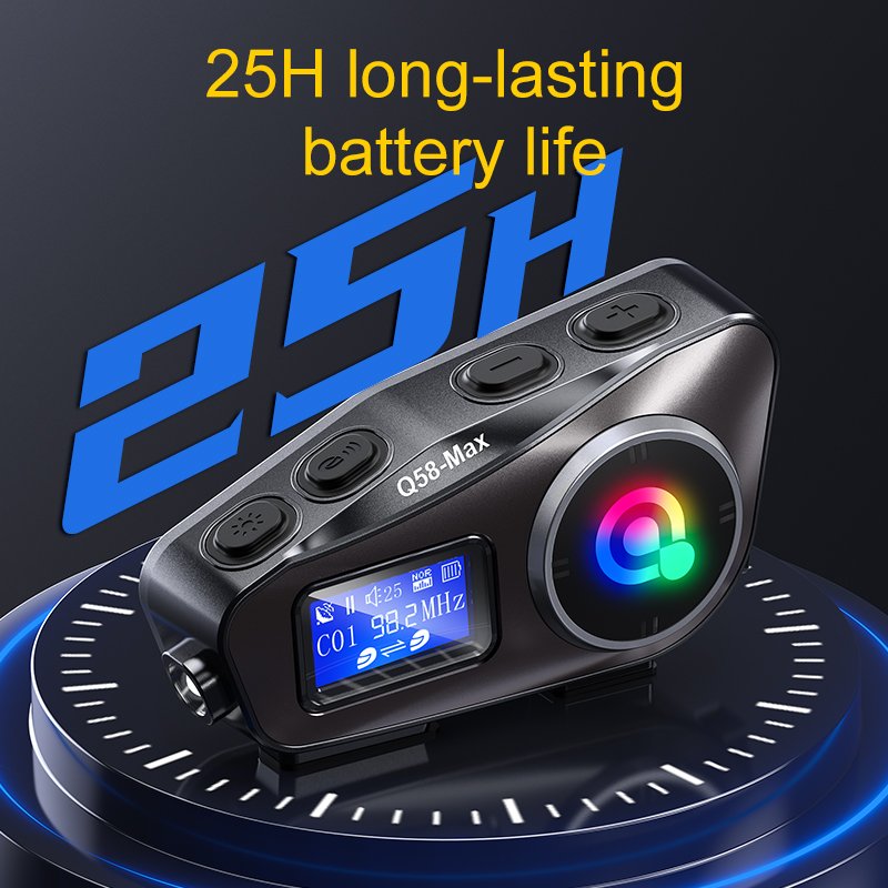 High Performance Q58MAX Bt5.3 2people 300M Motorbike Intercom Helmet Blue Tooth Headset Music/auto Answer/FM Radio for Rider
