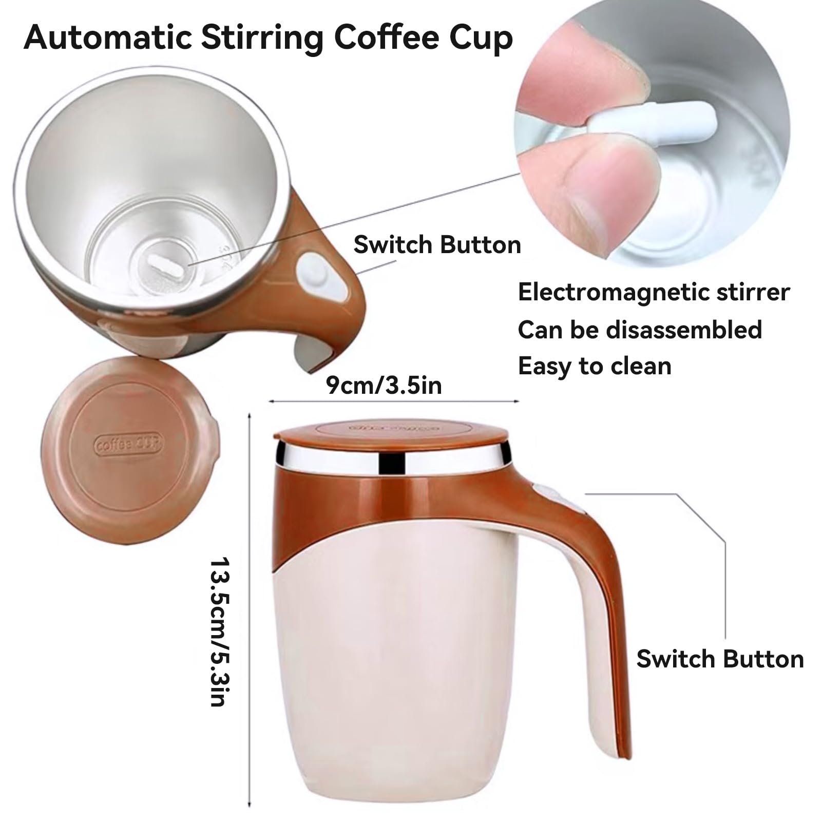Battery USB Rechargeable Coffee Cup Self Stirring Mug Mixing Coffee Cup Self Stirring Coffee Mug