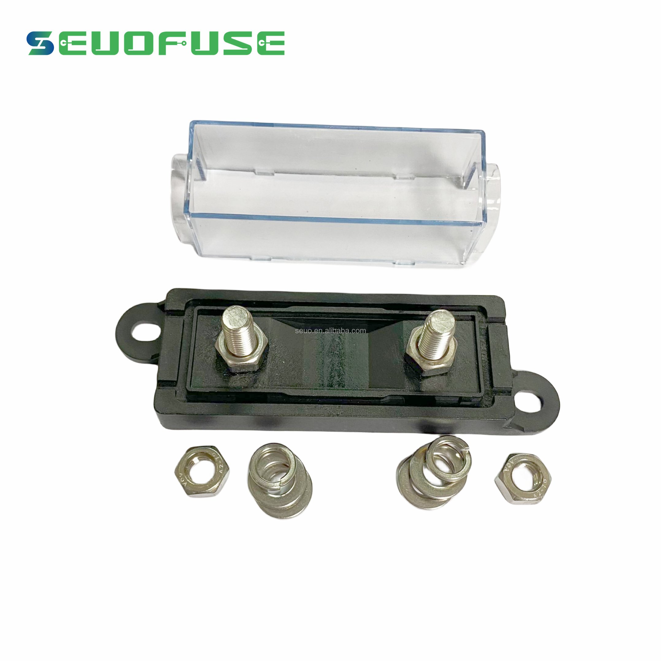 New Goods Medium Mega Holder Automotive Fuse Block Holder Battery Blade Fuse Block with Cover for Boat Vehicle