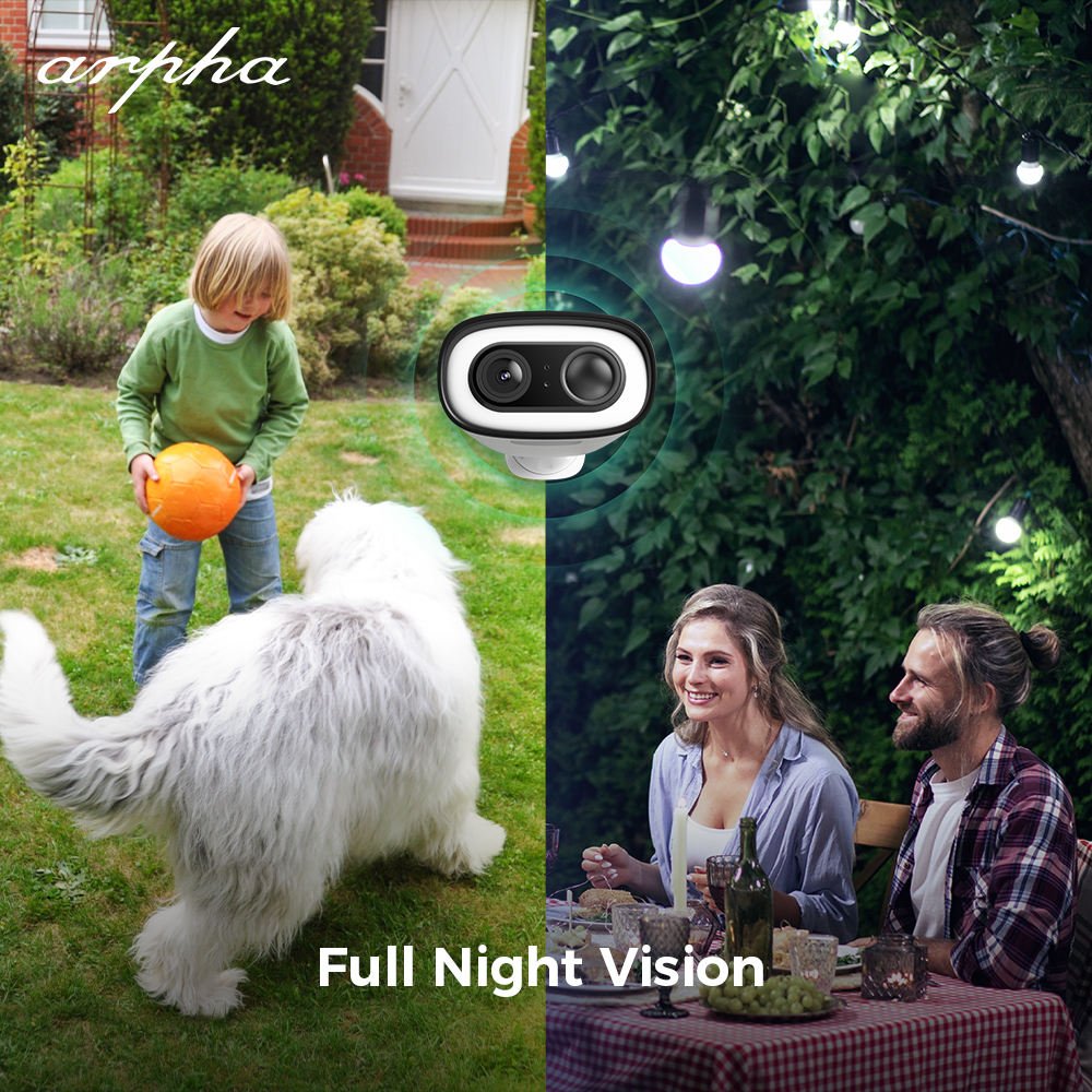 Arpha K06 2k 3MP Solar Panel Low Power Battery Powered Wifi Network Camera Wireless Outdoor AI Bullet IP Camera