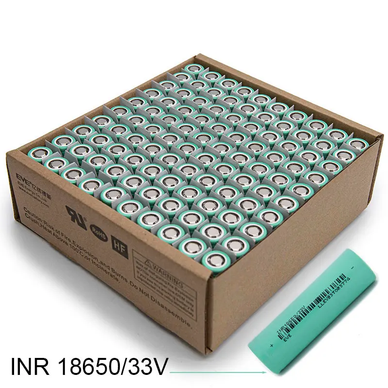 33V 18650 3300mAh 3.6V 10A Flat Top Rechargeable 3.7V Lithium Battery Cell Ideal for Battery Packs