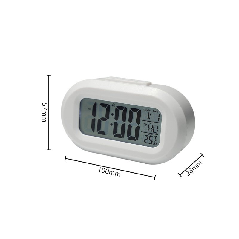 Lightweight Digital Electronic Clock LED Display 12/24H Snooze Alarm Clock Small Portable Clock Suitable for Livingroom Bedroom