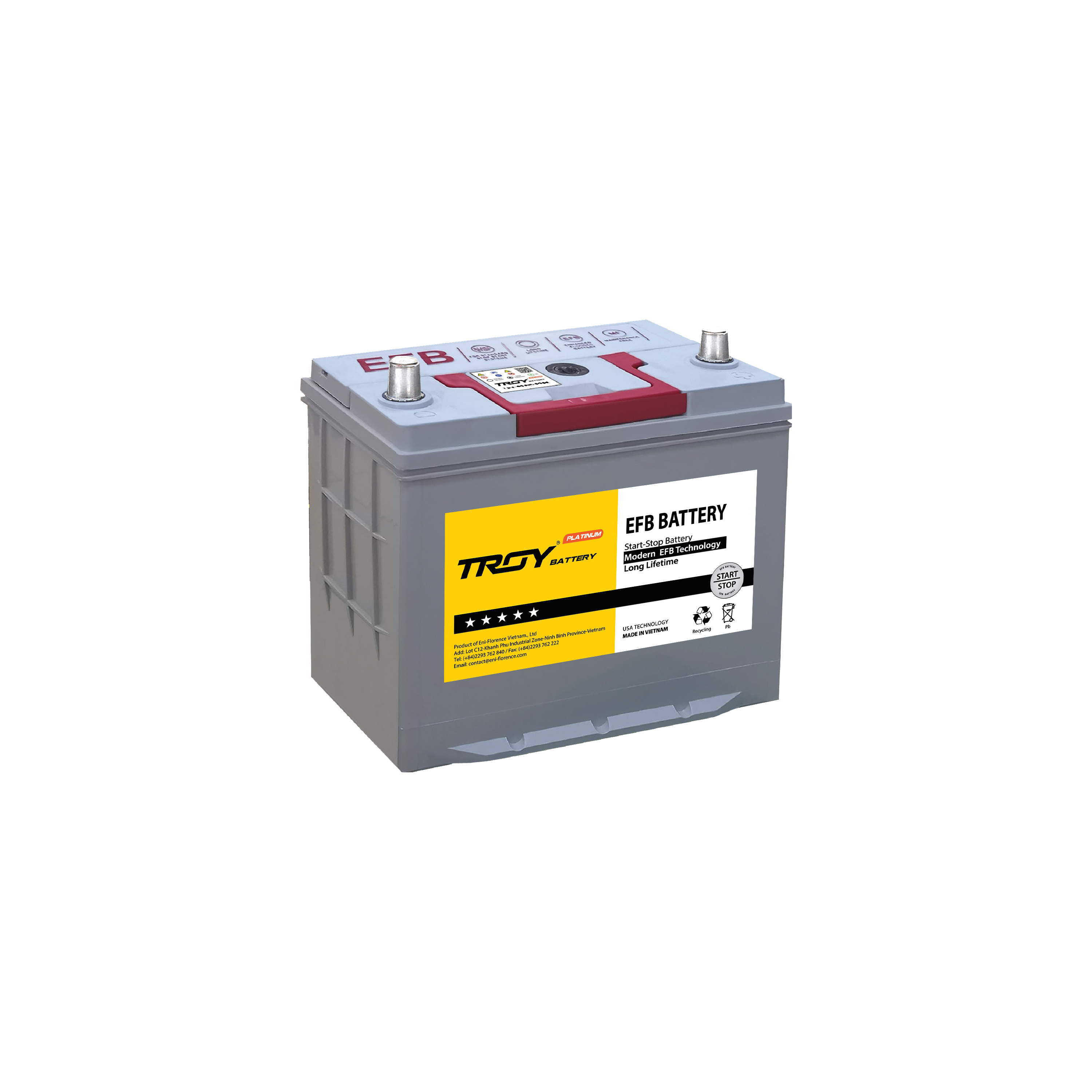 Enhanced Flood Battery for Start Stop Vehicles Lead Acid Battery EFB N55- 12V 52AH LONG LIFETIME