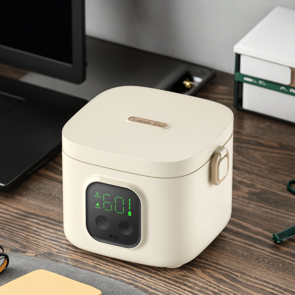 2025 OEM One-Touch Auto Electric Lunch Box Portable Smart USB Heated Container for Baby Car Home Outdoor Use with Battery Power