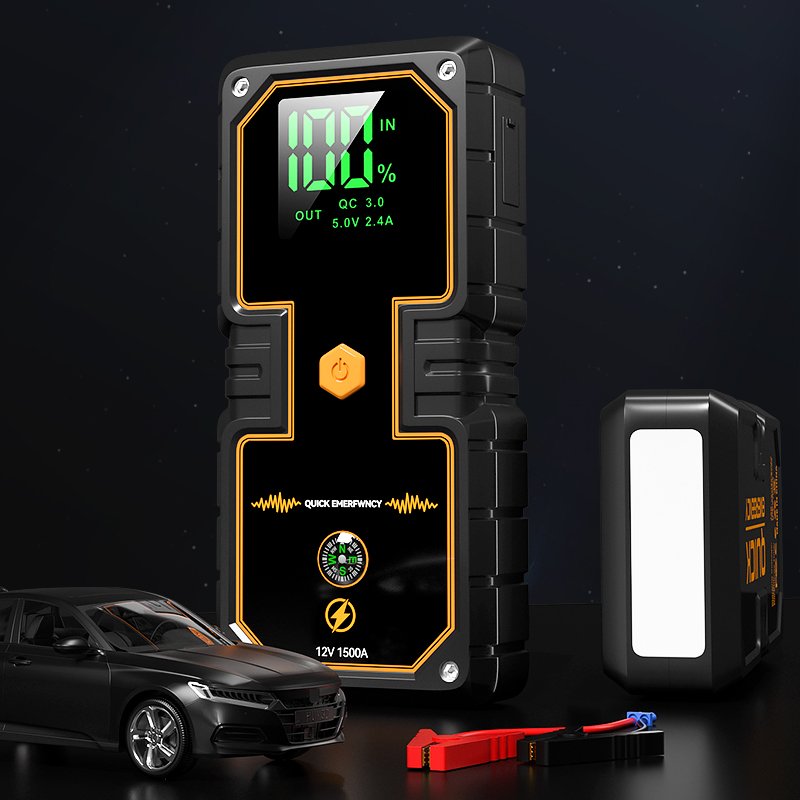 1pc Portable 12V Auto Starting Device Car Jump Starter Battery Power Bank Emergency Booster for Petrol Diesel Motorcycle 1000a