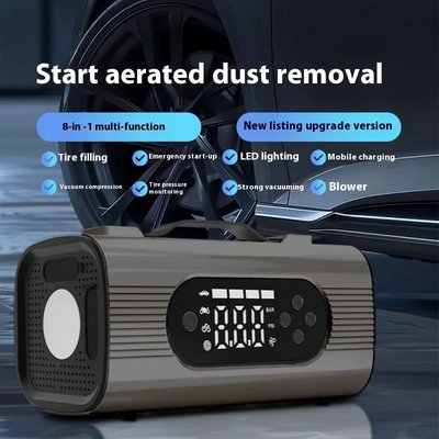Portable Emergency Power Supply Multifunction 8000mah 12V Vehicle Tools Jump Starter With Air Compressor And Car Inflator