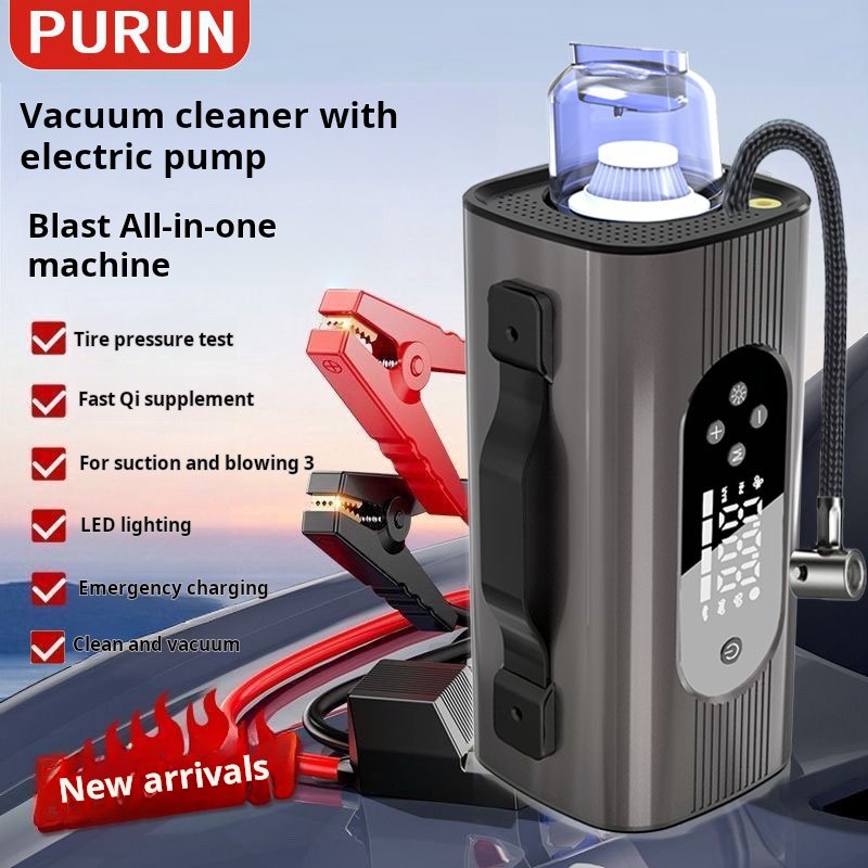 Portable Emergency Power Supply Multifunction 8000mah 12V Vehicle Tools Jump Starter With Air Compressor And Car Inflator