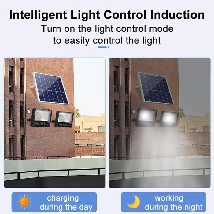 ROHS Certified 300W Solar LED Flood Light Aluminum Glass IP65 Solar Flood Light for Garden Landscape Warehouse