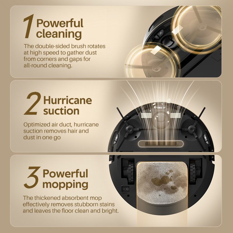 RYK OB16 PRO Smart Robot Vacuum Cleaner Google Home Alexa Support WiFi Control Brushless Motor High Suction Auto Recharge