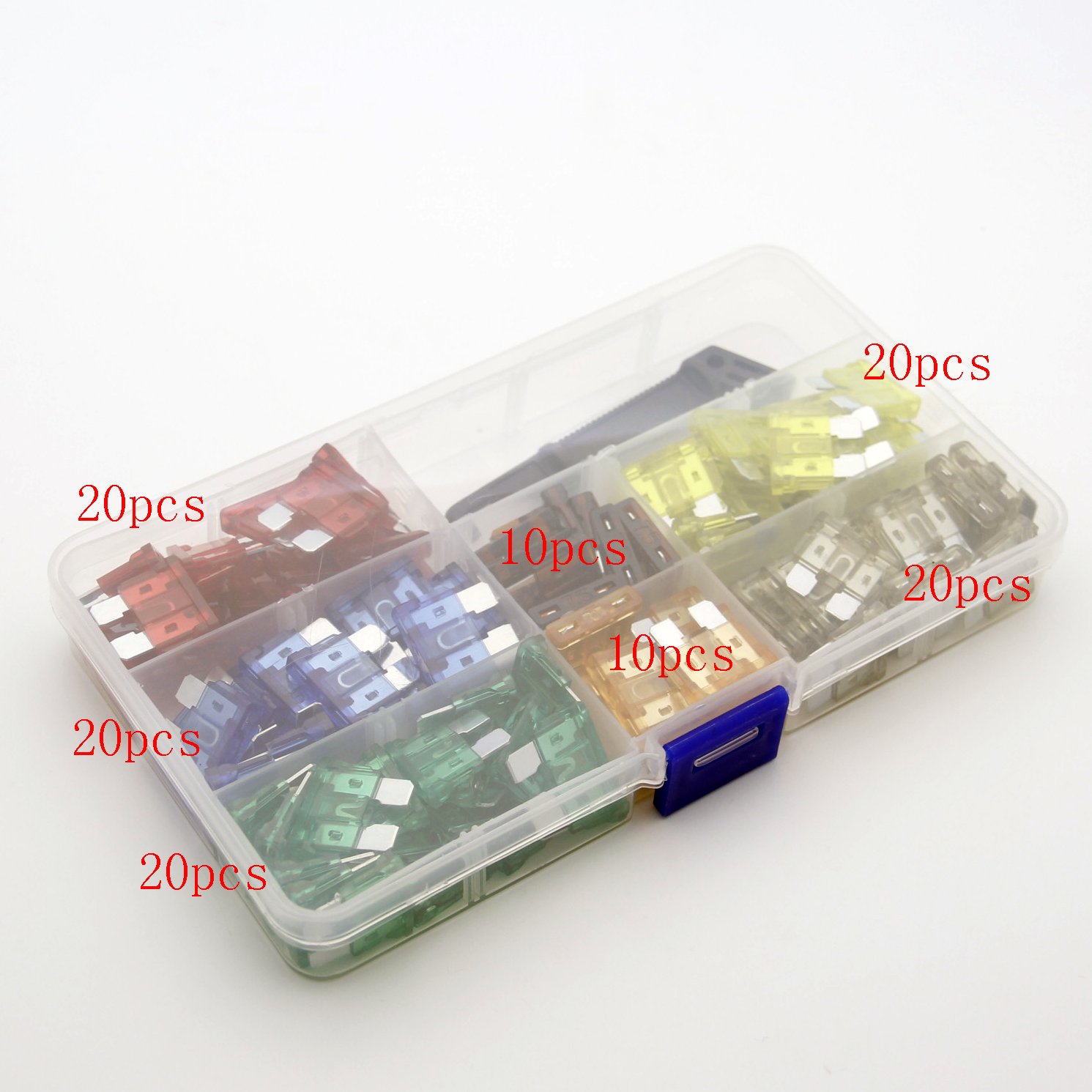 120 Pieces - Auto Assorted Car Truck ATC Car Fuse Type Plugs Kit (5 / 7.5 / 10 / 15 / 20 / 25 / 30 AMP)